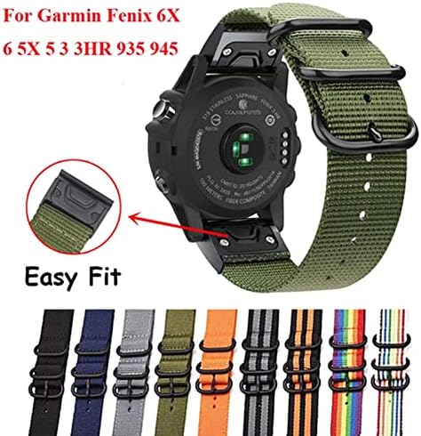 BKUANE 22 26mm Quick Fit Nylon Watchband Szíj, a Garmin Fenix 6X 6 Pro Smart Óra Easy Fit Band A Fenix 5X 5 3 3HR 935 945