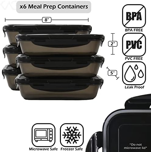 Biztos, Pecsét Étel elkészítése Konténerek 24oz 6-Pack, BPA Mentes, Légmentes, az Élelmiszer-Tároló Tartályok a Legjobb Ételt