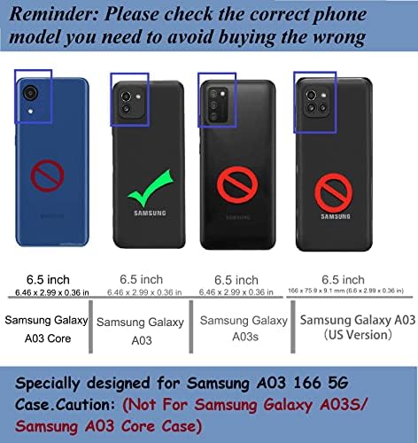 BanYakong Samsung A03-166 Esetében,képernyővédő fólia, [360° - Os Forgó Állvány]Katonai Csepp Vizsgált Fedél Mágneses Állvány