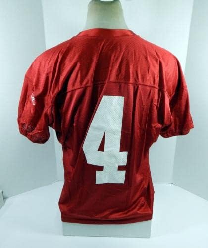 2009-ben a San Francisco 49ers Andy Lee 4 Játék Kiadott Piros Gyakorlat Jersey XL DP34724 - Aláíratlan NFL Játék Használt