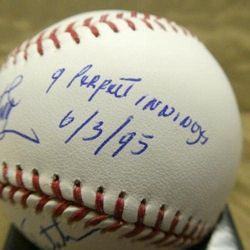 Pedro Martinez Tökéletes 9 Inning Majdnem Tökéletes Aláírt Baseball SZÖVETSÉG COA - Dedikált Baseball