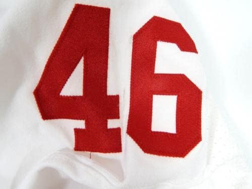 -ban a San Francisco 49ers Marcus Labdát 46 Játék Kiadott Fehér Jersey 44 DP29048 - Aláíratlan NFL Játék Használt Mezek