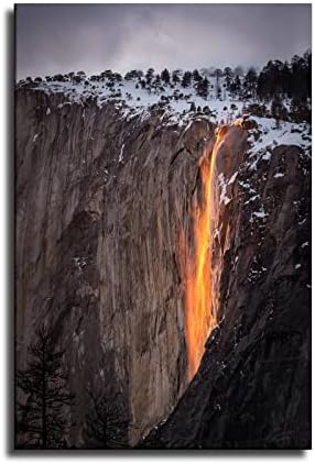 Firefall a Yosemite CA Poszter lakberendezés Vászon Festmény HD Kép, Hálószoba, Nappali Dekor Wall Art keret nélküli, illetve