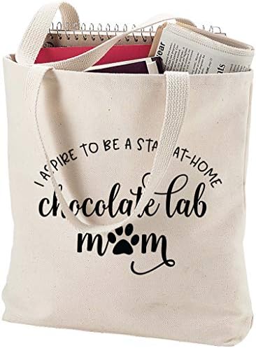 Merész Tote Bags törekszem, hogy itthon maradok a csokoládé labor anya paw print kutya Természetes Vászon Táska vicces ajándék