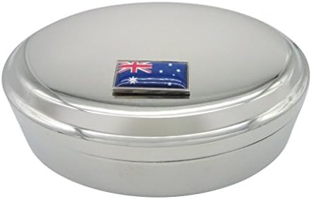 Vékony Határos Ausztrália Zászló Ovális Medál Bizsu Ékszer Doboz