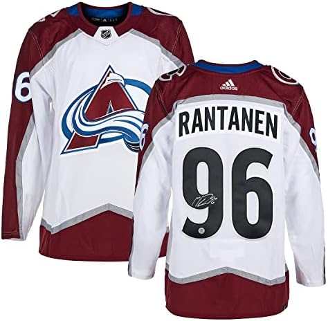 Mikko Rantanen Aláírt Colorado Avalanche-Fehér Adidas Jersey - Dedikált NHL-Mezek