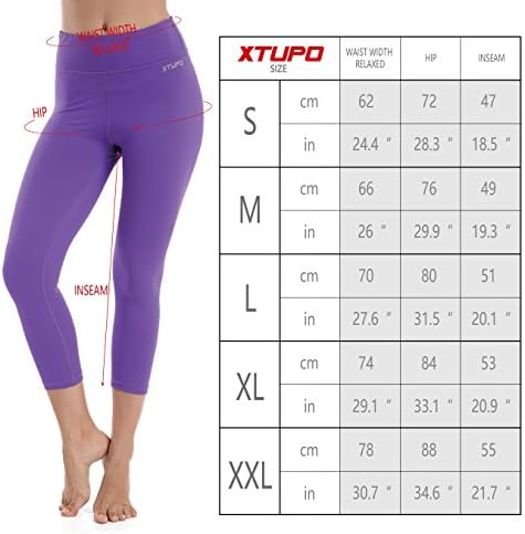XTUPO Magas Derék Jóga Leggings Ultra Lágy&Slim Edzés Pants 4 Módon Stretch Szövet