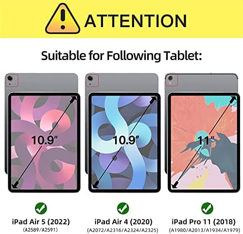 TPACC az Esetben az iPad 5. Generációs 2022 / iPad 4 2020 10.9 hüvelykes, Vékony PU Bőr Összecsukható, védőtok Állni Több