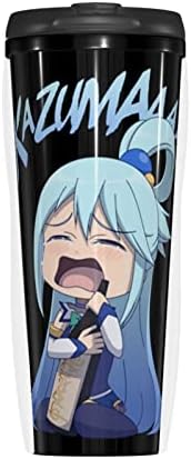 UOGEEP Anime Konosuba Aqua Kávét Hordozható Porszívó Dupla Szigetelt Csésze Divat bödönből 12 Oz