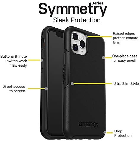 OtterBox iPhone 11 Pro Szimmetria Sorozat Esetében - FEKETE, ultra-vékony, vezeték nélküli töltés kompatibilis, emelt széleit