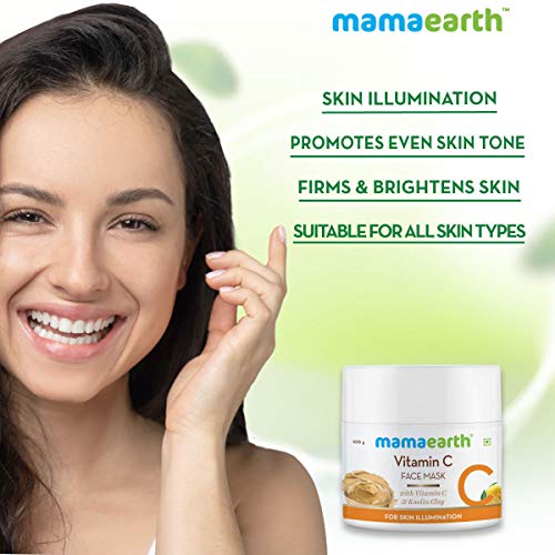 MAMAEARTH C-Vitamin Maszk A C-Vitamin & Agyag, Kaolin a Bőr Megvilágítás - 100 g