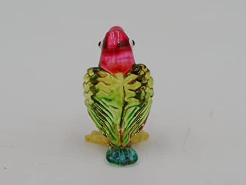 1 Ara Papagáj Zöld Üveg Figura Állatok Kézzel készített Kézzel Fújt Művészeti Gyűjthető Figurák Otthoni Dekoráció 1. nem.4