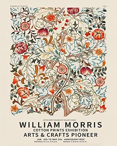 UPWOIGH William Morris Poszter 3,11x14in Keretben Igazi Minőségi Vászon Festmények Ízléses Művészet Plakát,műcsarnok Poszter