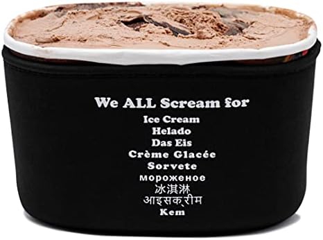 Kanudle Fagyit Korsó Kanál Nekem Ujja tartó Fél Liter Ice Cream Szigetelt Ujjú | Három Csomag | Neoprén, Fekete, | Hideg