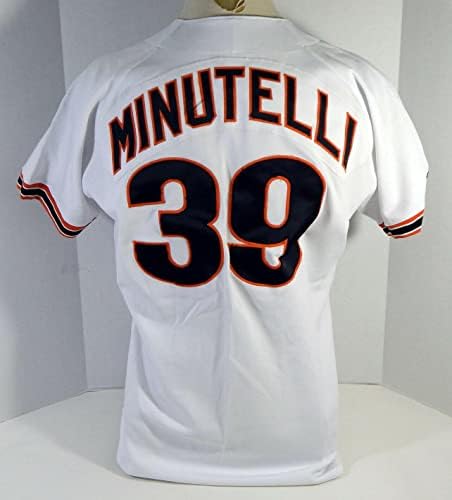 A San Francisco Giants Gino Minutelli 39 Játék Kiadott Fehér Jersey DP17472 - Játék Használt MLB Mezek