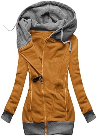Női Varrás Húzózsinórral Kapucnis Vékony Divat kabát Kabát Outwear Női Hosszú Fleece Bélelt Téli Kabát, Csuklyát