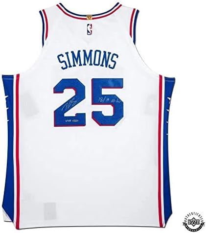Ben Simmons Dedikált & Írva Philadelphia 76ers Nike Hiteles Egyesület Kiadás Jersey - Felső szint - Dedikált NBA Mezek