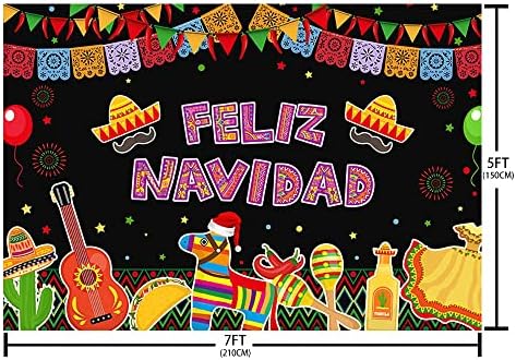 AIBIIN 7x5ft Feliz Navidad Bckdrop Fiesta Karácsonyi Mexikói Színű Zászló Léggömb Háttér, Karácsonyi Ünnep, Fesztivál, Buli