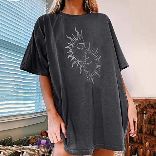 Nyári Vintage Maximum a Nők Grafikus Nyomtatott Sleeve T-Shirt Rövid Ujjú Blúzok Laza Fit Ing