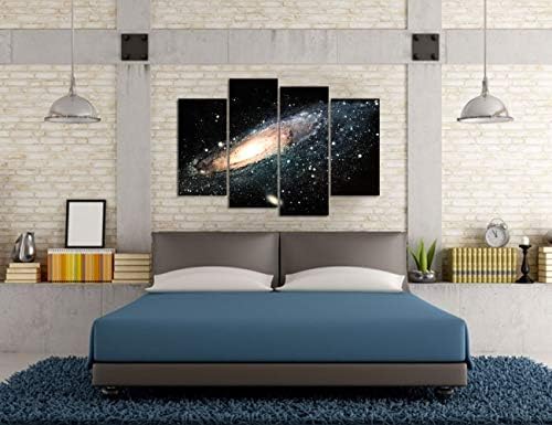 VVOVV Fali Dísz Tér - Táj Wall Art a Vásznon Nyomatok Androméda-Galaxis, Világegyetem Kép, Poszter 4 Darab Csillagos Éjszaka