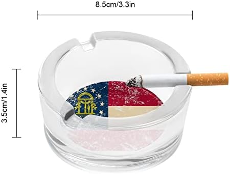 Georgia Állami Zászló Cigaretta Üveg Hamutartó Kerek Dohányzás Jogosultja Ash Tálcát Home Hotel Asztali Dekoráció