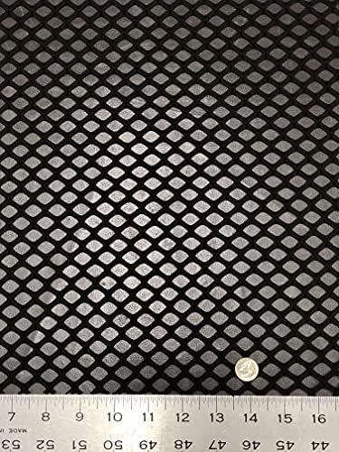 Poliészter Nagy Gyémánt Háló 15 mm Lyuk Mérete 2 Módon Stretch Lásd Keresztül Szövet, A gyár által/Ömlesztett (Fekete)