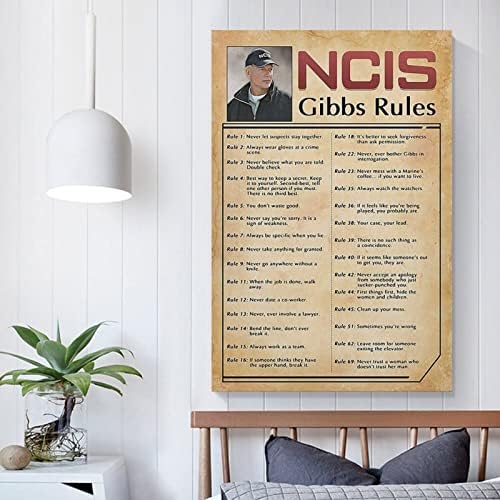 NCIS Film Plakátok, TV, Dráma Poszter Gibbs Szabályok Király Plakátok Srácok Hálószoba Wall Art Festmények Vászon Fali Dekoráció