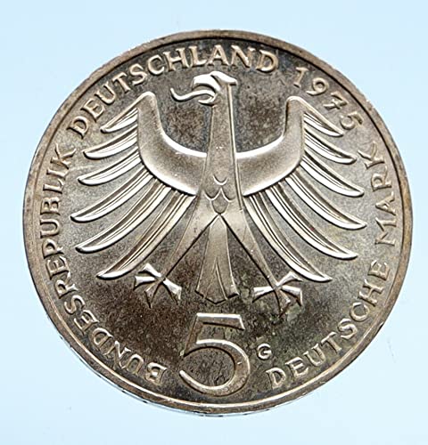 1975 DE 1975 G NÉMETORSZÁG Nobel-Hős Albert Schweitzer 5 Mark Jó Hitelesített