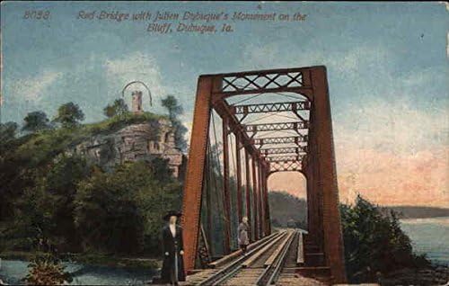 Vörös Hidat Julien Dubuque Emlékmű a Blöff Dubuque, Iowa IA Eredeti Antik Képeslap