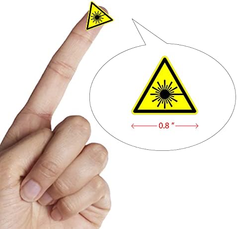 dealzEpic - Lézer Veszélyességi Figyelem Jel - Sárga Háromszög Figyelmeztető Matrica - 2 cm-es (0.8 cm)