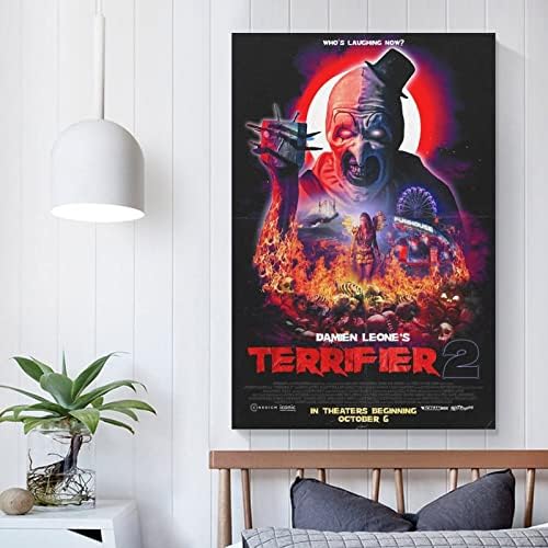 2022 Terrifier 2 Horror Filmet Plakát Szoba Esztétikai Vászon Wall Art Hálószoba Decor 12x18inch(30x45cm)