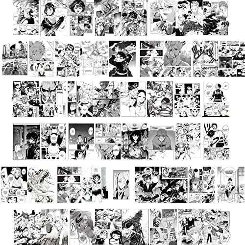 Basrasun Anime poszterek a szoba esztétikai fekete-fehér Anime poszter 50 db anime panelek manga poszter anime képek anime