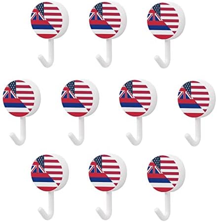 Az amerikai, a Hawaii Állami Zászló Kerek Műanyag Kampó Újrafelhasználható Ragasztó Kampó Lóg a Fal Horgok Konyha, Fürdőszoba