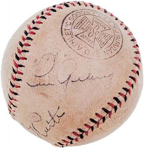 Babe Ruth & Lou Gehrig Aláírt Hivatalos League Baseball New York Yankees PSA/DNS AJ05877 - Dedikált Baseball