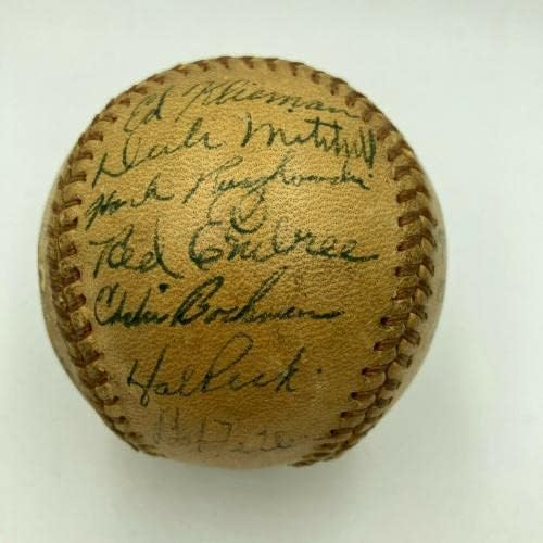 1947-ben a Cleveland indians Csapat Aláírt Hivatalos Amerikai profi Baseball-Liga SZÖVETSÉG COA - Dedikált Baseball