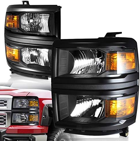 EPARTS 2DB Fényszóró Lámpa Kompatibilis 2014 2015 Chevrolet Silverado 1500 (Fekete Ház Tiszta Lencse Tiszta Reflektor)