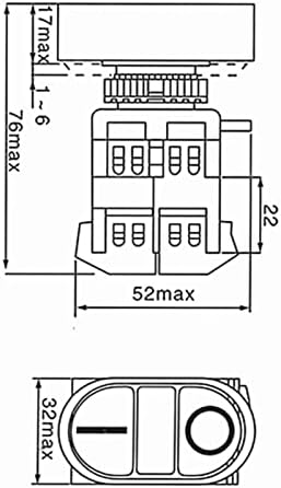 HKTS 1db APBB-22N-25N Start-Stop Kettős Pushbuttons Kapcsoló, LED-es Lámpa(Szerelési Lyuk 22mm 25mm)(DC12/24/36 AC220/380V)