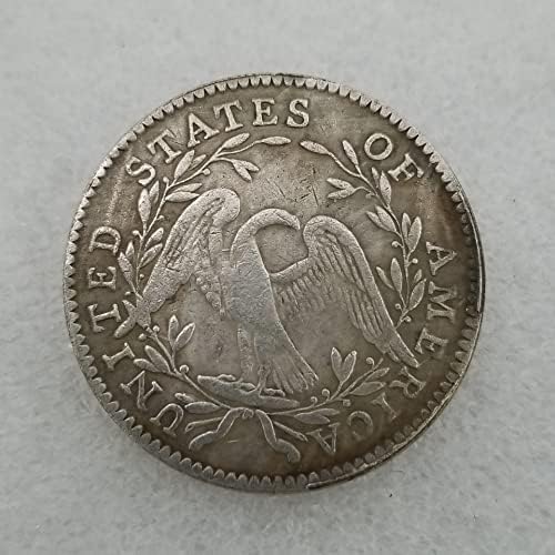 QINGFENG Antik kézműves Amerikai 1795 Réz Ezüst Bevonatú Régi Ezüst pénzt Ezüst Kerek külkereskedelmi Gyűjtemény